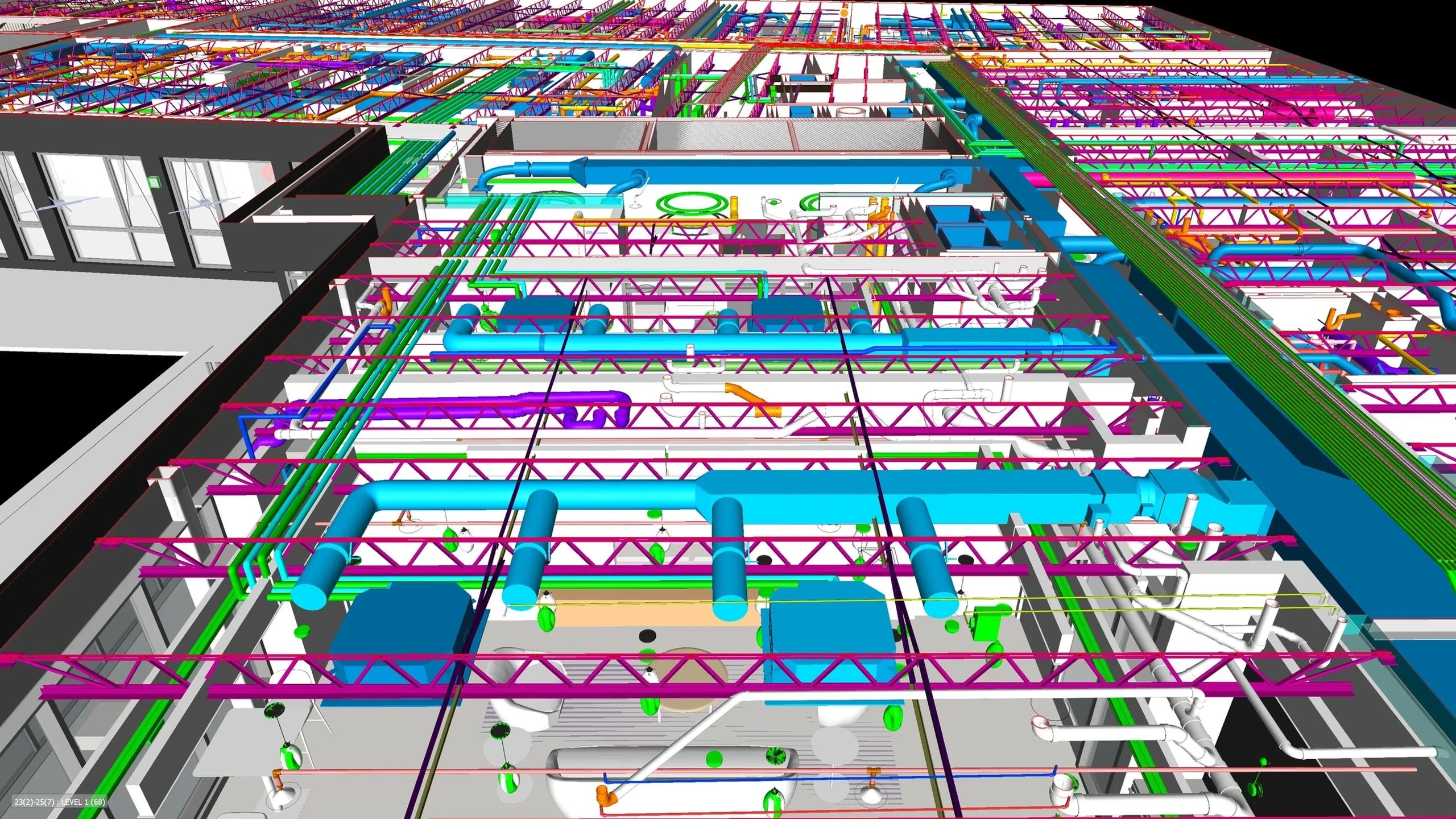 MEP floor plan technical overlay